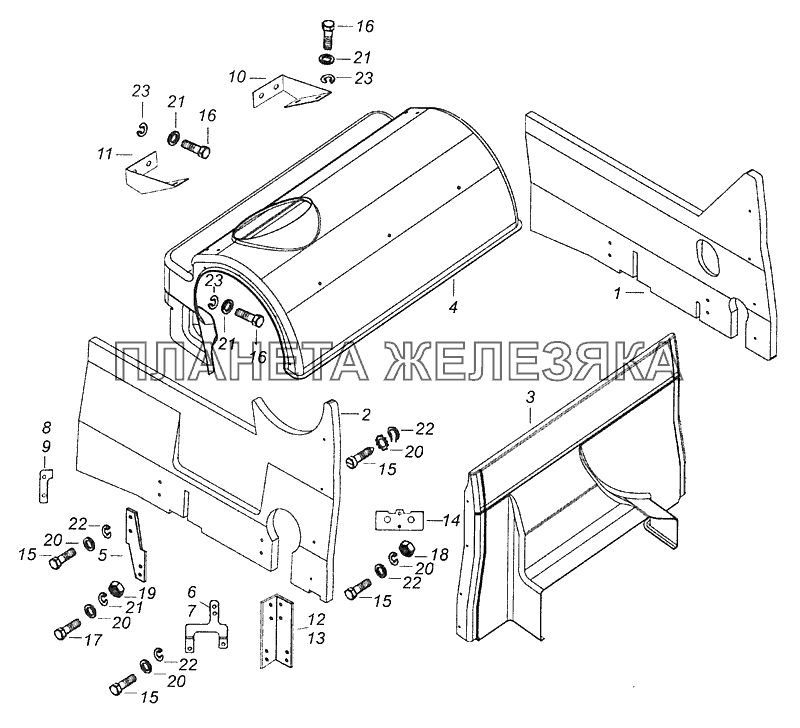 55111-5614200 Установка шумоизоляционного экрана КамАЗ-65115 (Евро-3)