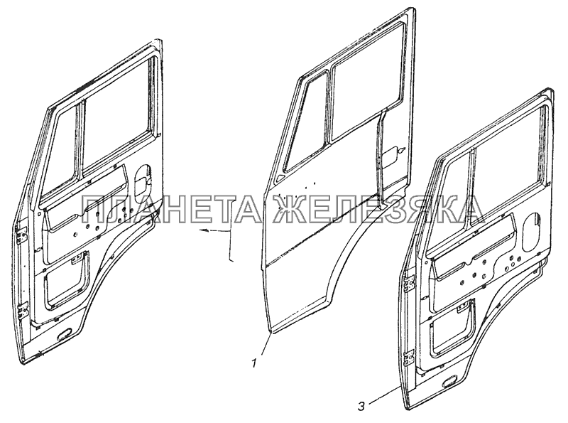 53205-6100014 Дверь правая КамАЗ-65115 (Евро-3)