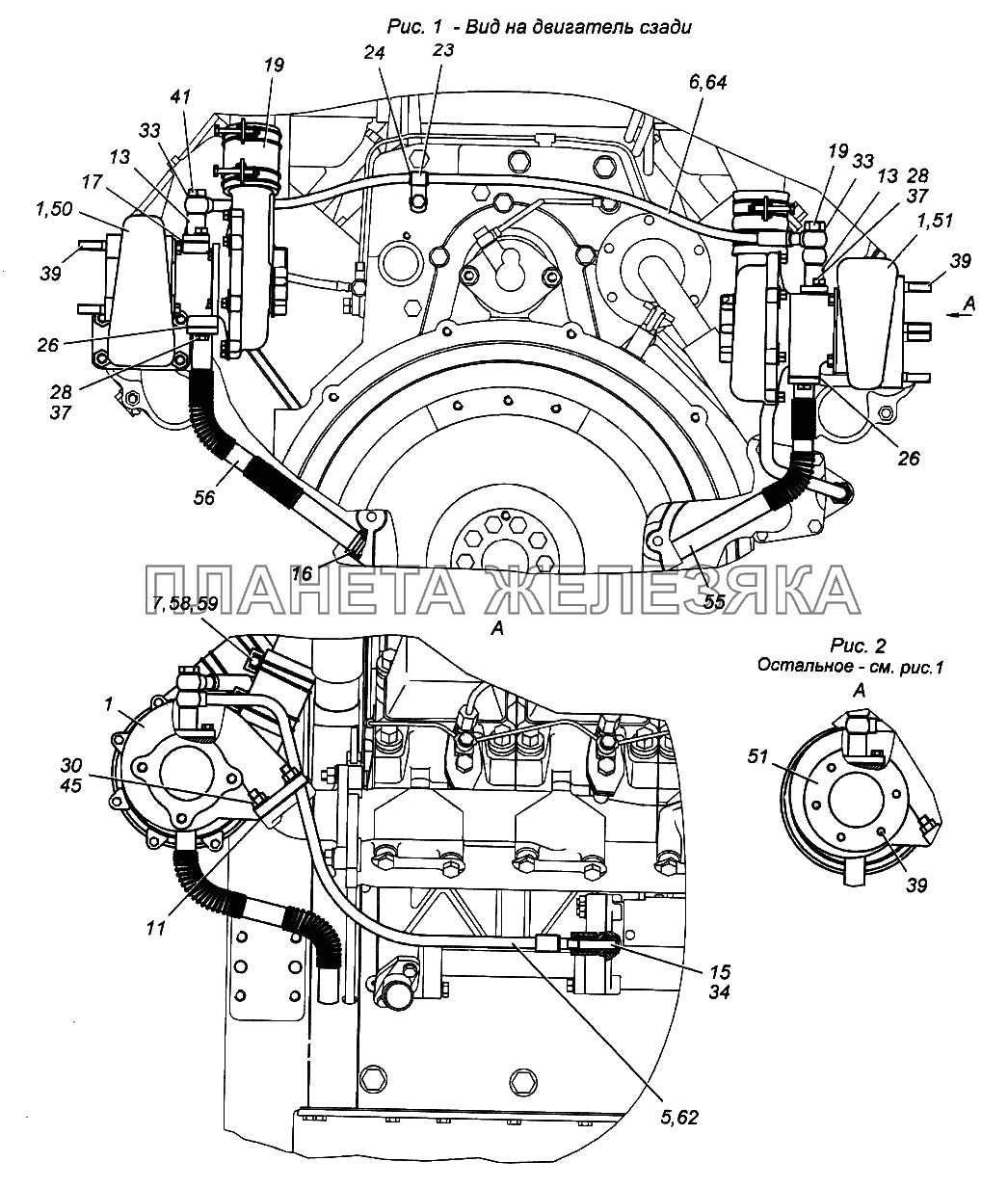 Установка турбокомпрессора КамАЗ-65116