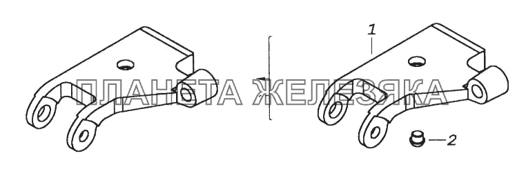 Кронштейн амортизатора левый КамАЗ-65116