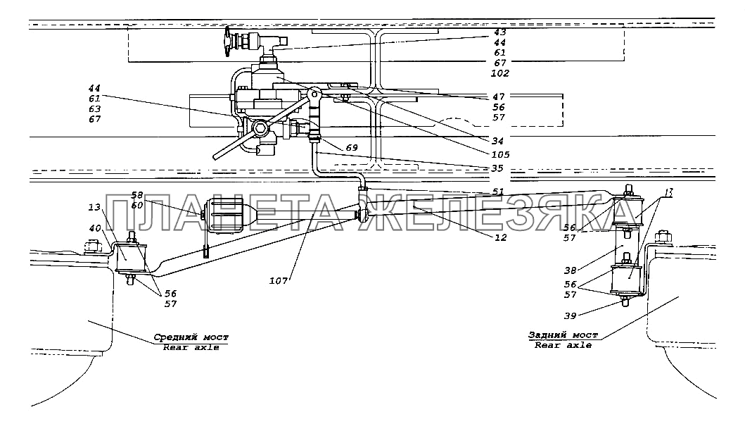 Установка регулятора тормозных сил КамАЗ-65116