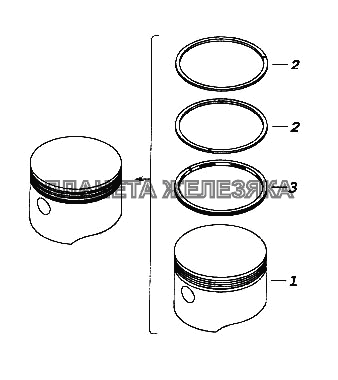 Поршень в сборе КамАЗ-65116