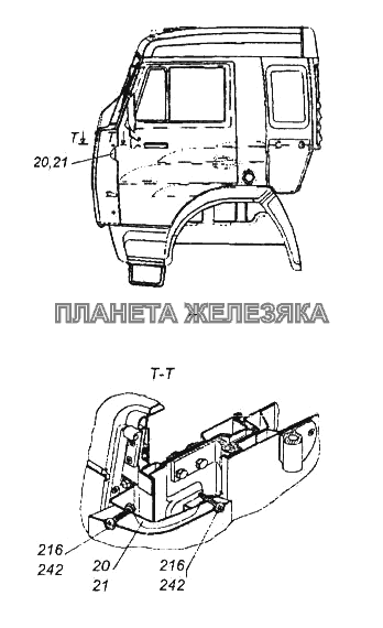Панель передка боковая съемная левая КамАЗ-65116