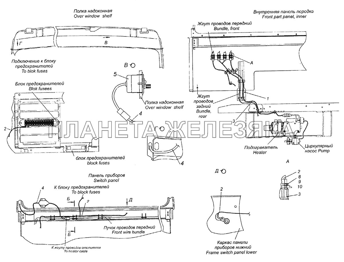 65228-3741001 Установка электрооборудования подогревателя КамАЗ-6520 (Euro-4)