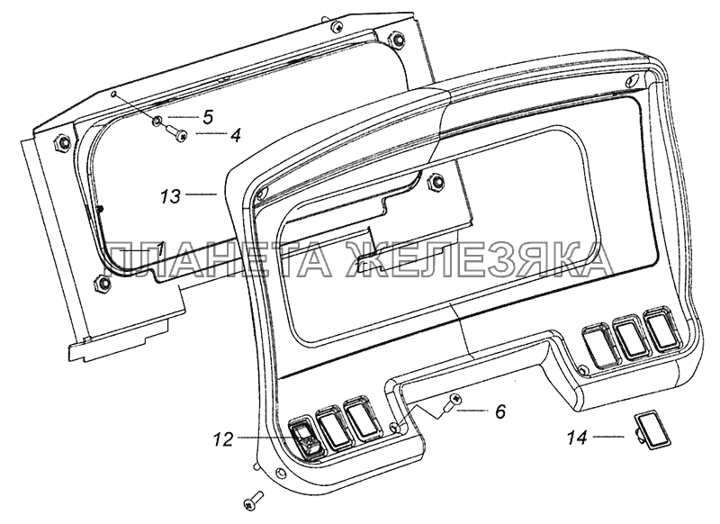5308-3805001 Установка щитка приборов КамАЗ-6520 (Euro-4)