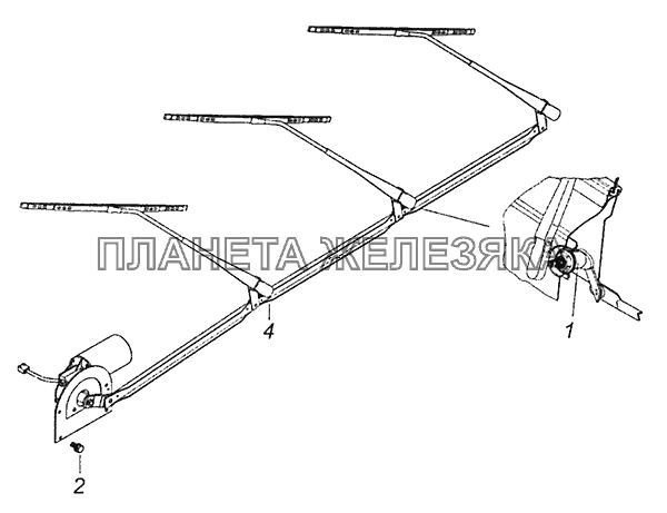 6520-5205001 Установка стеклоочистителя КамАЗ-6520 (Euro-4)