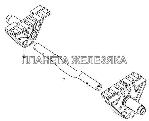 6520-2918050 Кронштейн балансира с осью КамАЗ-6520 (Euro-4)