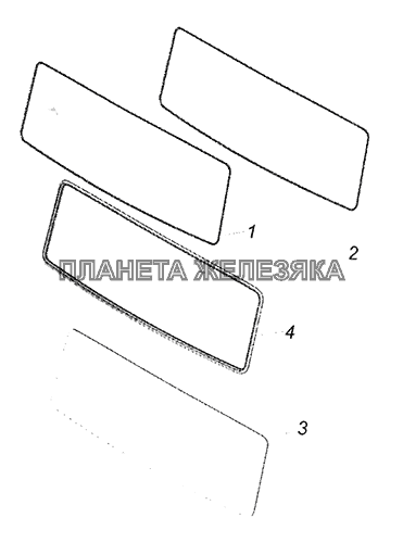 65115-5206005 Установка ветровых стекол КамАЗ-6520 (Euro-4)