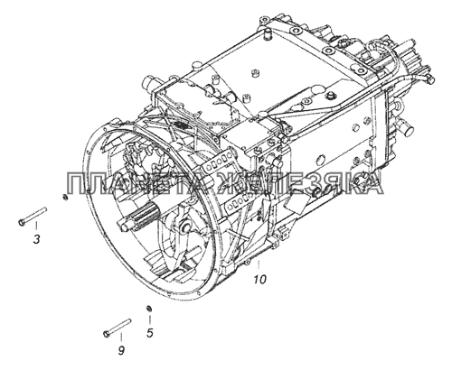 6520-1700005-30 Установка коробки передач на двигатель КамАЗ-6520 (Euro-4)