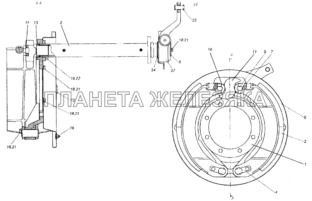 Тормоз задний КамАЗ-6520