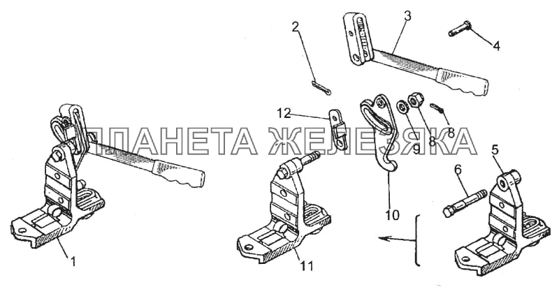 Запор кабины левый КамАЗ-6520