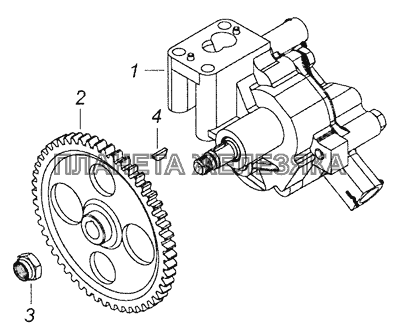 740.11-1011010 Масляный насос с шестерней КамАЗ-65201 Евро 2-3