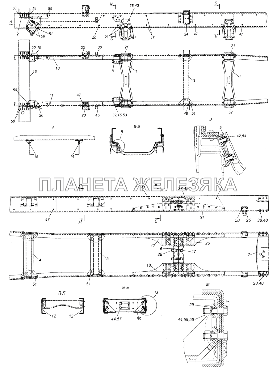 65201-2800010-02 Рама КамАЗ-65201 Евро 2-3