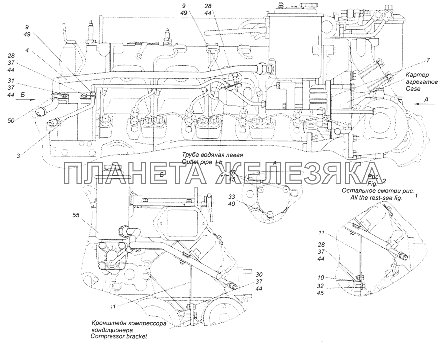 740.50-3407003-01 Установка насоса рулевого усилителя КамАЗ-65201 Евро 2-3