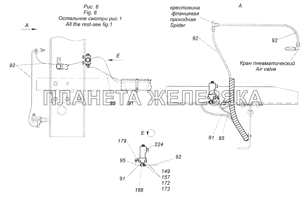 65201-3500006-91 Установка пневмотормозов КамАЗ-65201 Евро 2-3