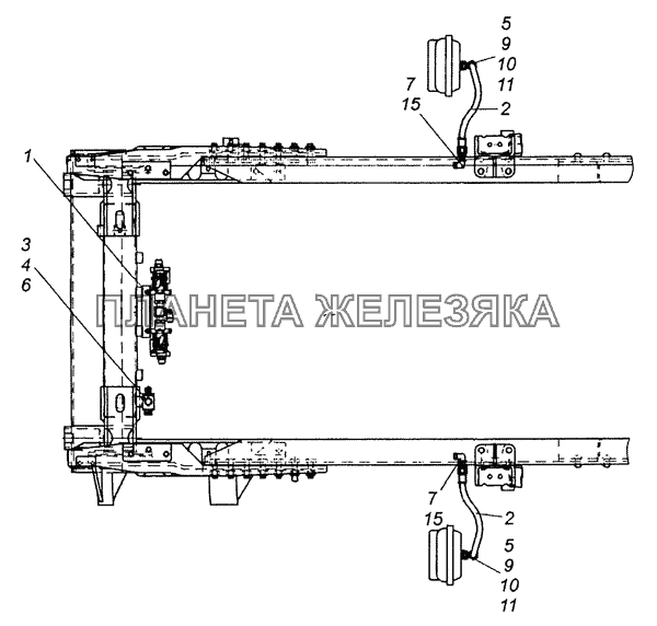 6520-3506001 Установка блока управления тормозами передней оси КамАЗ-6522 (Евро-4)