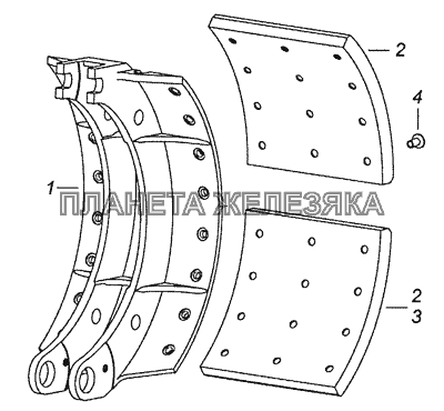 6520-3501090-40 Колодка тормоза с накладками КамАЗ-6522 (Евро-4)