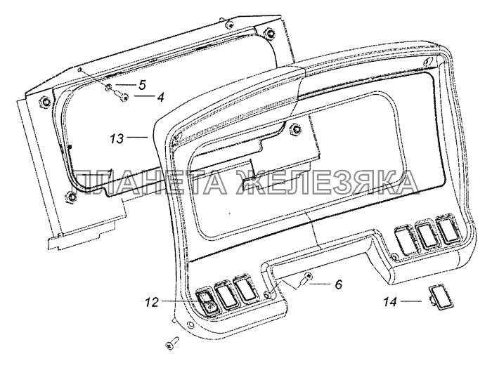 5308-3805001 Установка щитка приборов КамАЗ-6522 (Евро-4)