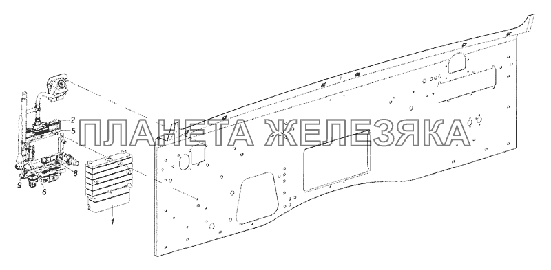 43253-4000220-10 АБС. Расположение на кабине КамАЗ-6522 (Евро-4)