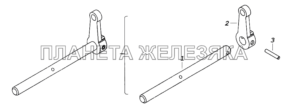 Вал заслонки КамАЗ-6522