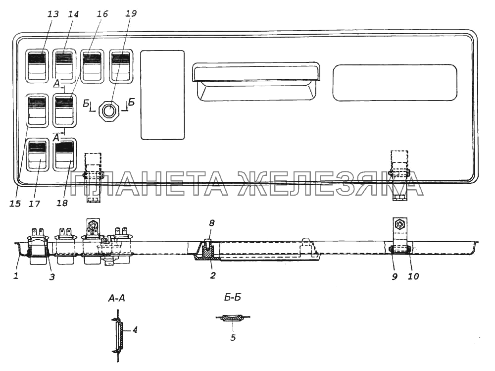 Панель выключателей КамАЗ-6522