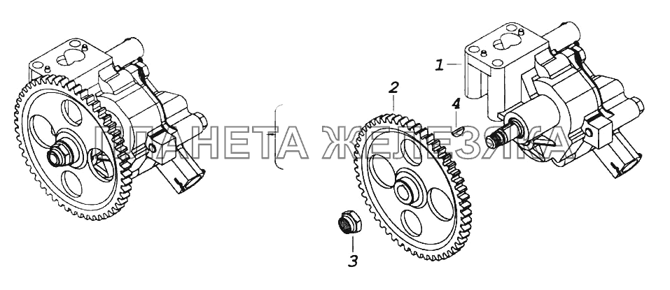 Масляный насос с шестерней КамАЗ-6522