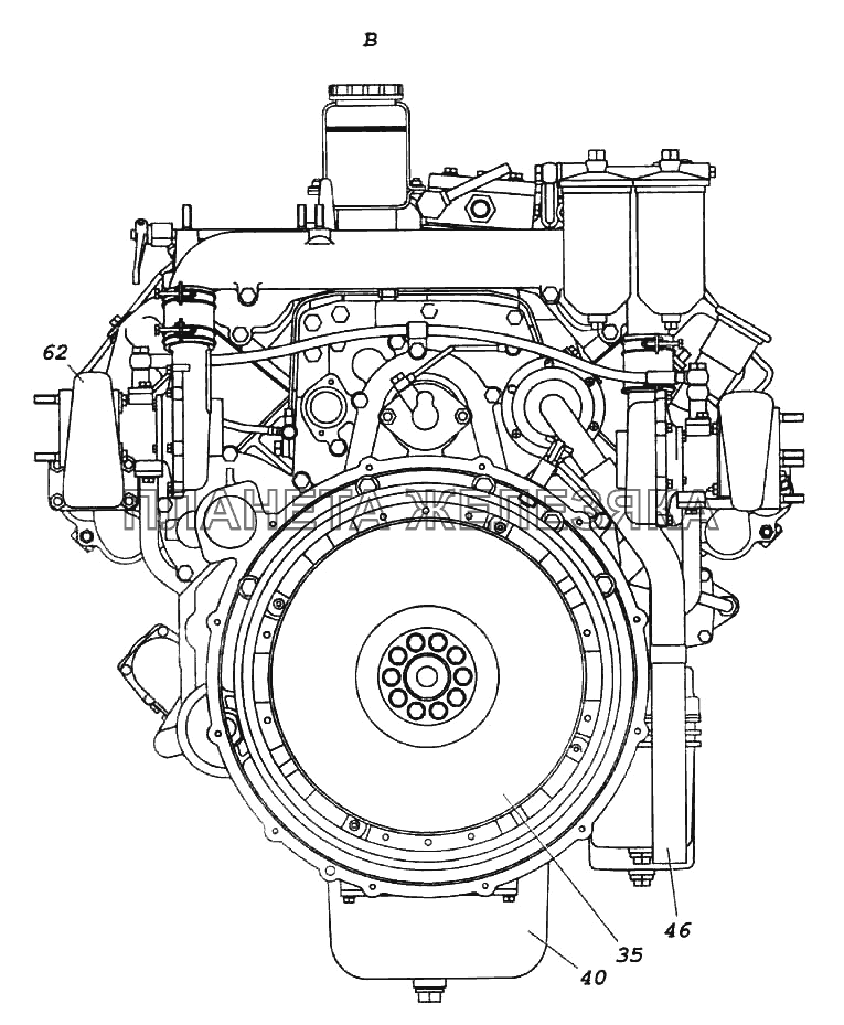Двигатель с оборудованием КамАЗ-6522