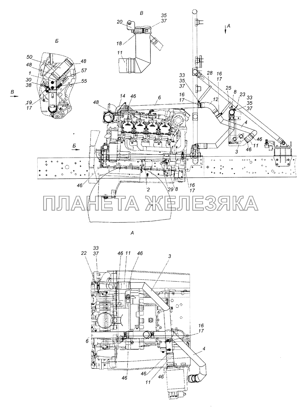 6522-1303400-99 Установка труб теплообменника ретардера КамАЗ-65226