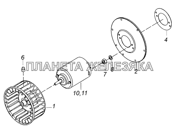 5320-8118069 Колесо рабочее с электродвигателем КамАЗ-65226