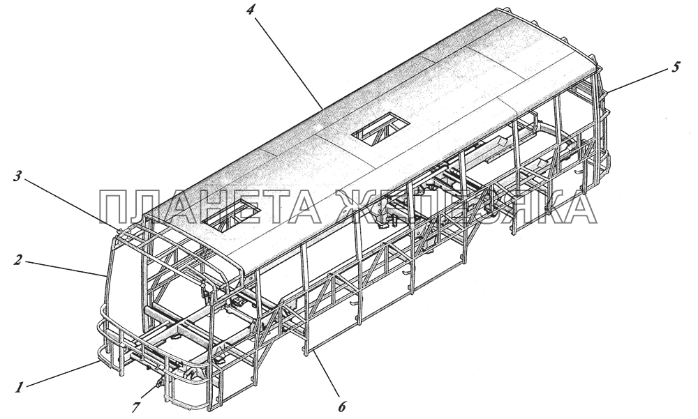  Каркас кузова 4238-5000026, 4238-01-5000026 КАВЗ-4238 