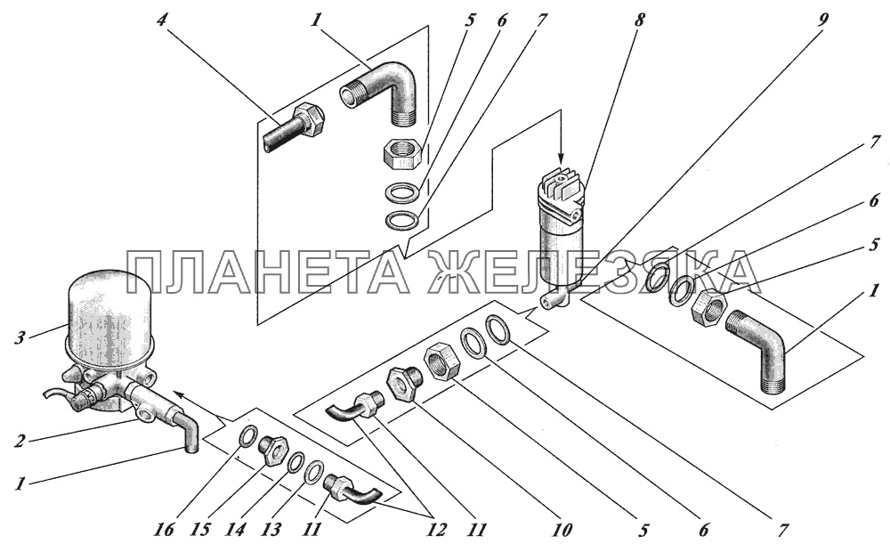  Установка воздухоосушителя 4230-3511010-10 КАВЗ-4238 