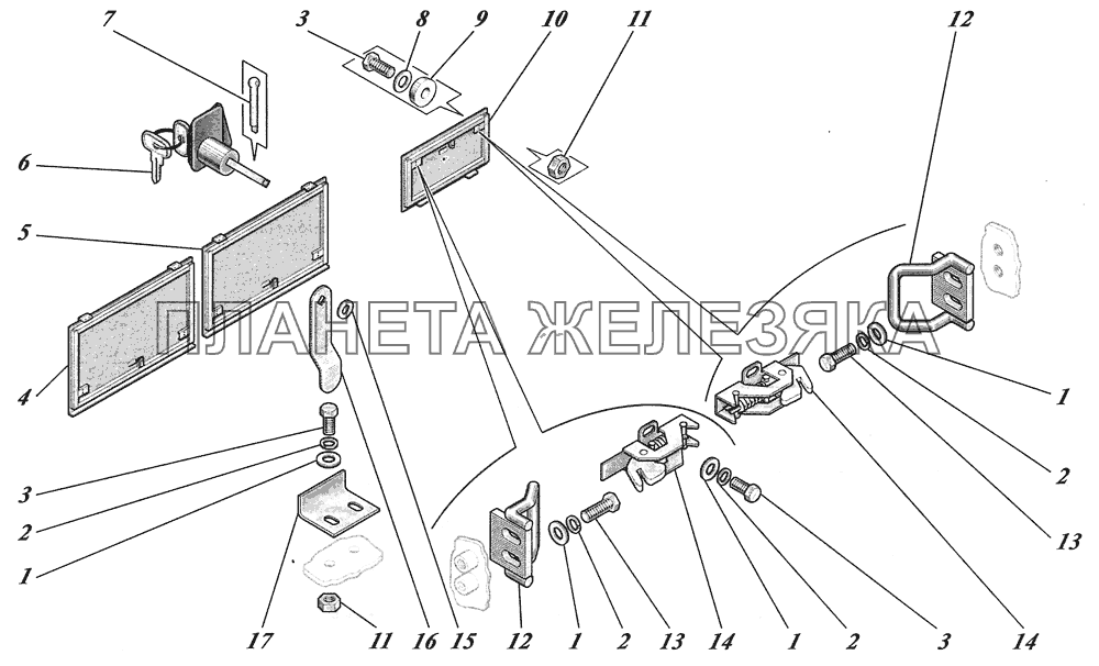  Установка деталей люков 4238-5413002 КАВЗ-4238 