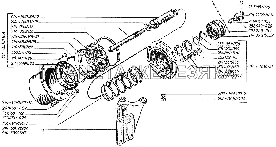 Цилиндр тормозной задний КрАЗ-250