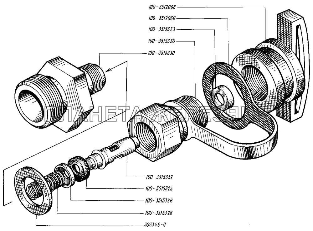 Клапан контрольного вывода КрАЗ-255