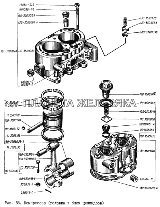 Компрессор (головка и блок цилиндров) КрАЗ-256