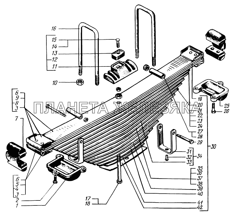 Рессоры передние КрАЗ-6322 (шасси)