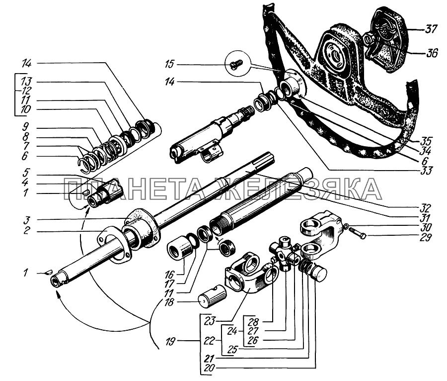 Рулевая колонка с колесом КрАЗ-6322 (шасси)