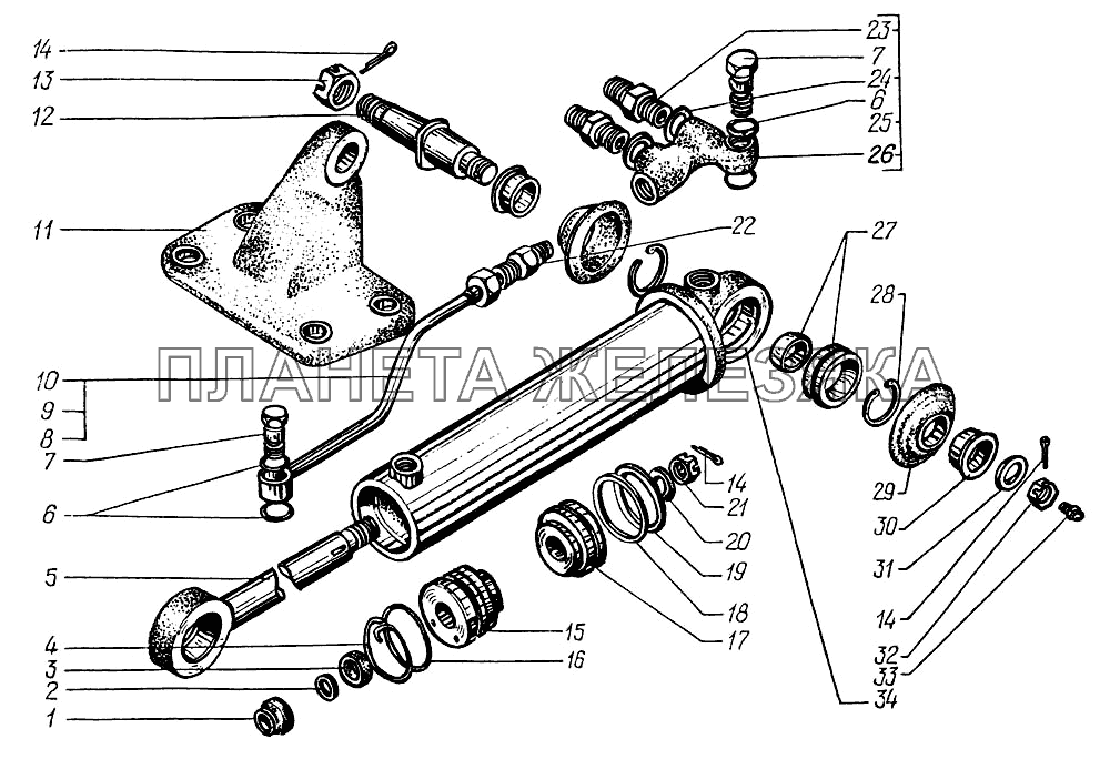 Цилиндр силовой КрАЗ-6322 (шасси)
