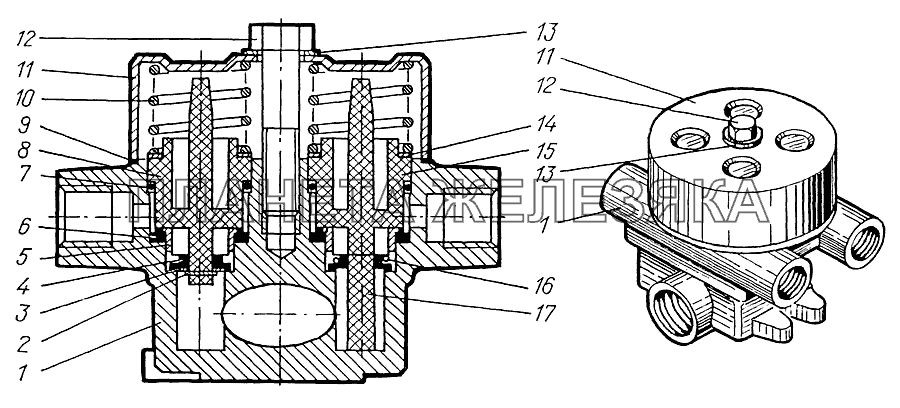 Клапан защитный четырехконтурный КрАЗ-6322 (шасси)