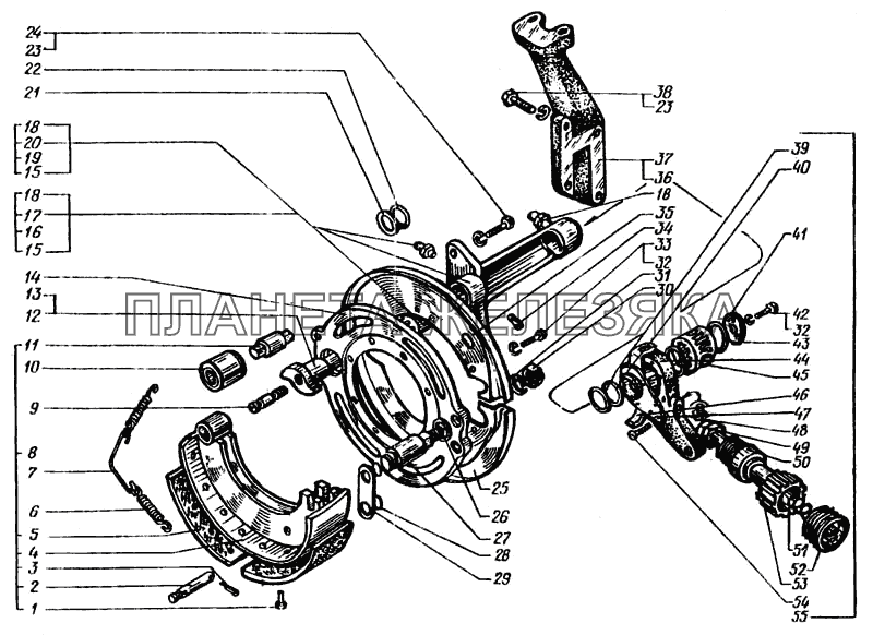 Механизмы тормозные передние КрАЗ-6443
