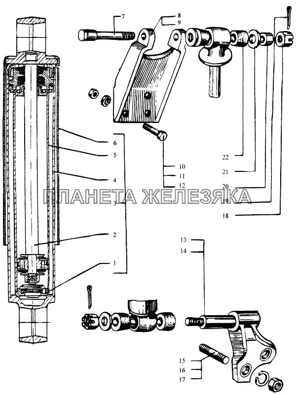 Амортизатор передней подвески КрАЗ-6443 (каталог 2004 г)