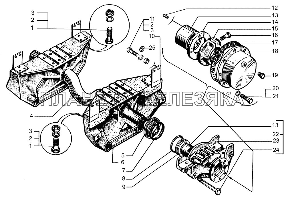 Балансиры задней подвески с осью КрАЗ-65055-02