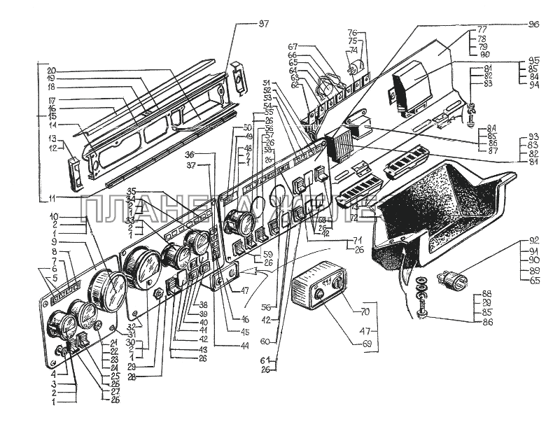 Панель приборов КрАЗ-64431-02
