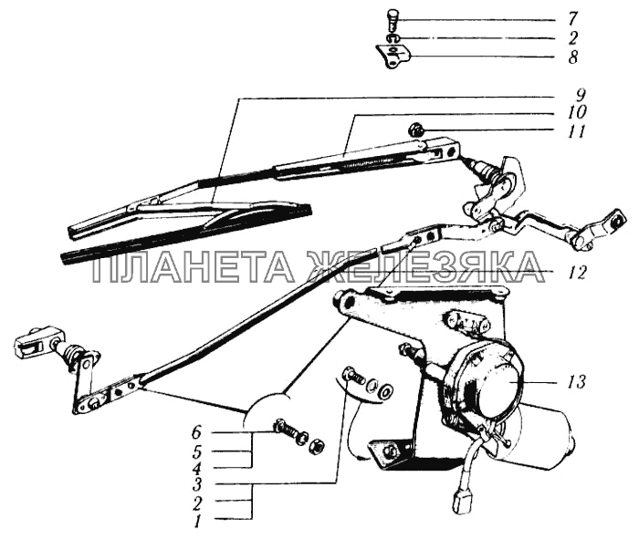 Стеклоочиститель КрАЗ-6510