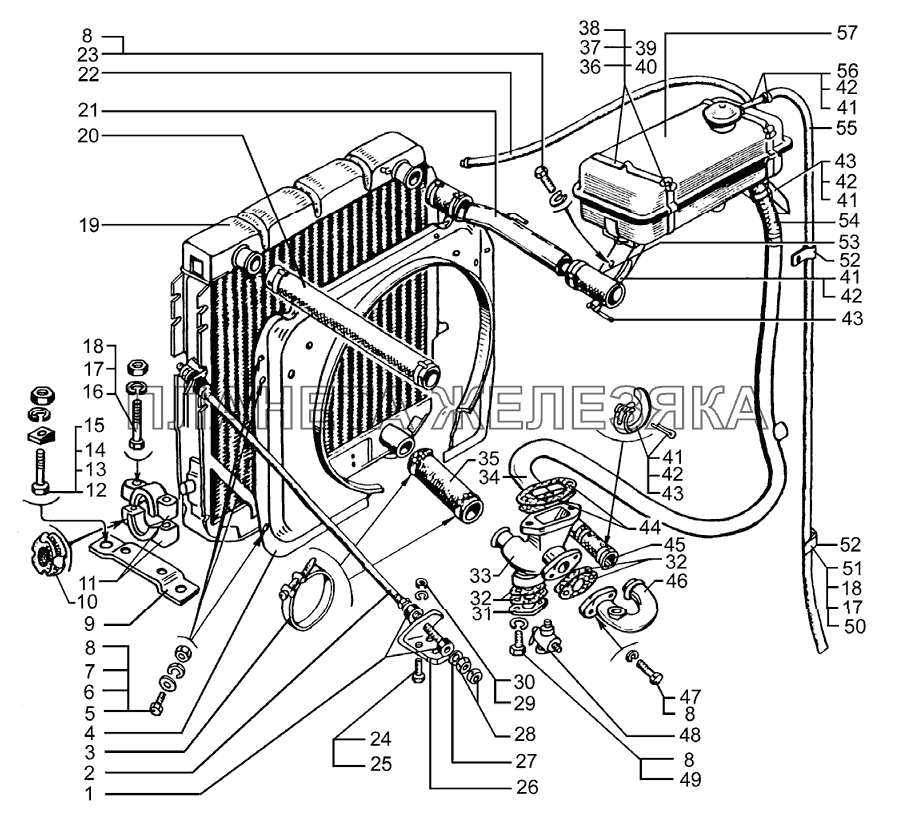 Радиатор с кожухом и расширительным бачком Доп. с двиг. Евро-2