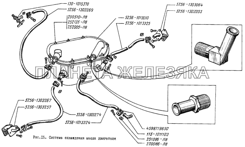 Система охлаждения масла двигателя ЛиАЗ 5256