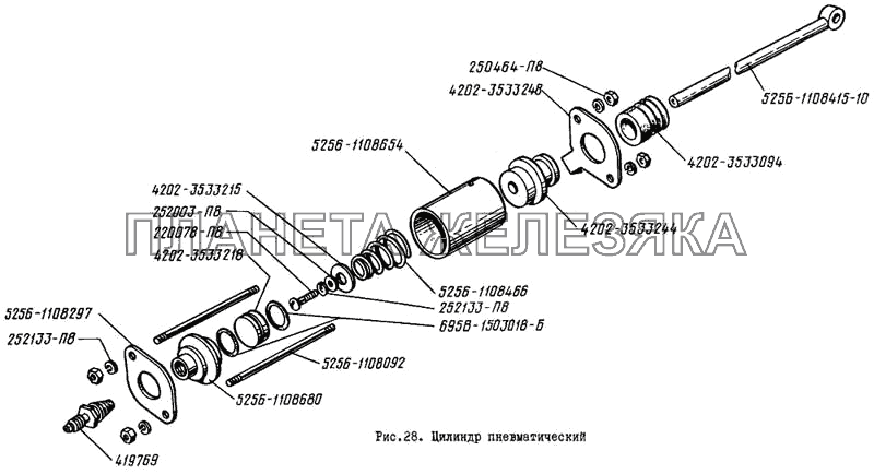 Цилиндр пневматический ЛиАЗ 5256