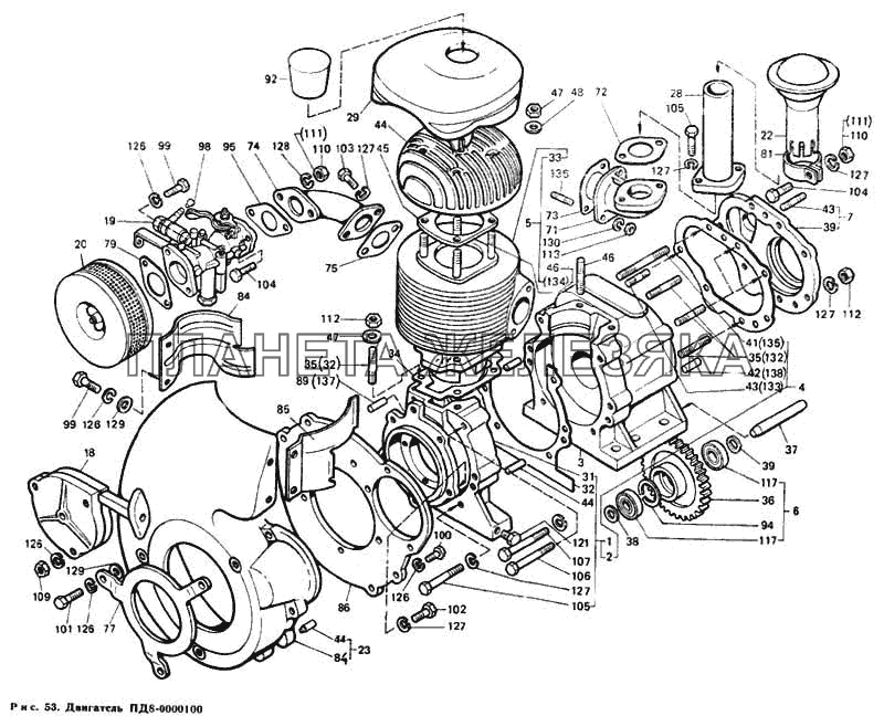 Двигатель ПД8-0000100 Т-40М