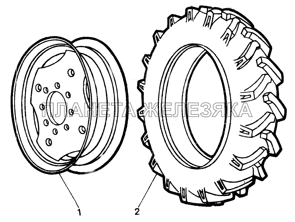 Колесо переднее 8,3-20 (неразборный обод с диском) ЛТЗ-55
