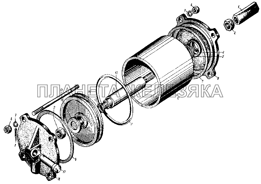 Цилиндр механизма запора заднего борта платформы МАЗ-3PP59